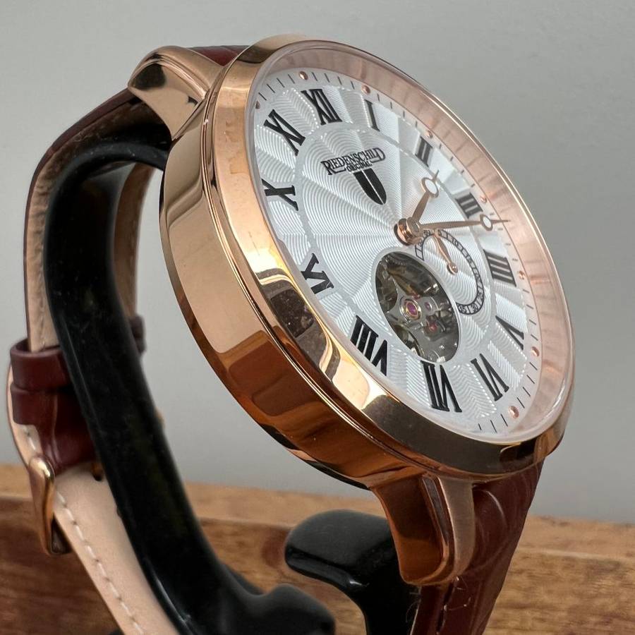 Retail: R7,999.00 EICHMULLER GERMANY Men's Automatic Reich POWER RESERVE Rose Gold Brown NEW IN BOX