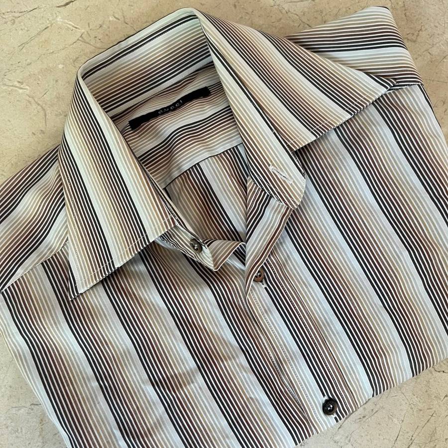 Retail: R6,900.00 GUCCI Striped Genuine Italy Long Sleeve Shirt  - GENUINE NEW without tags MADE IN