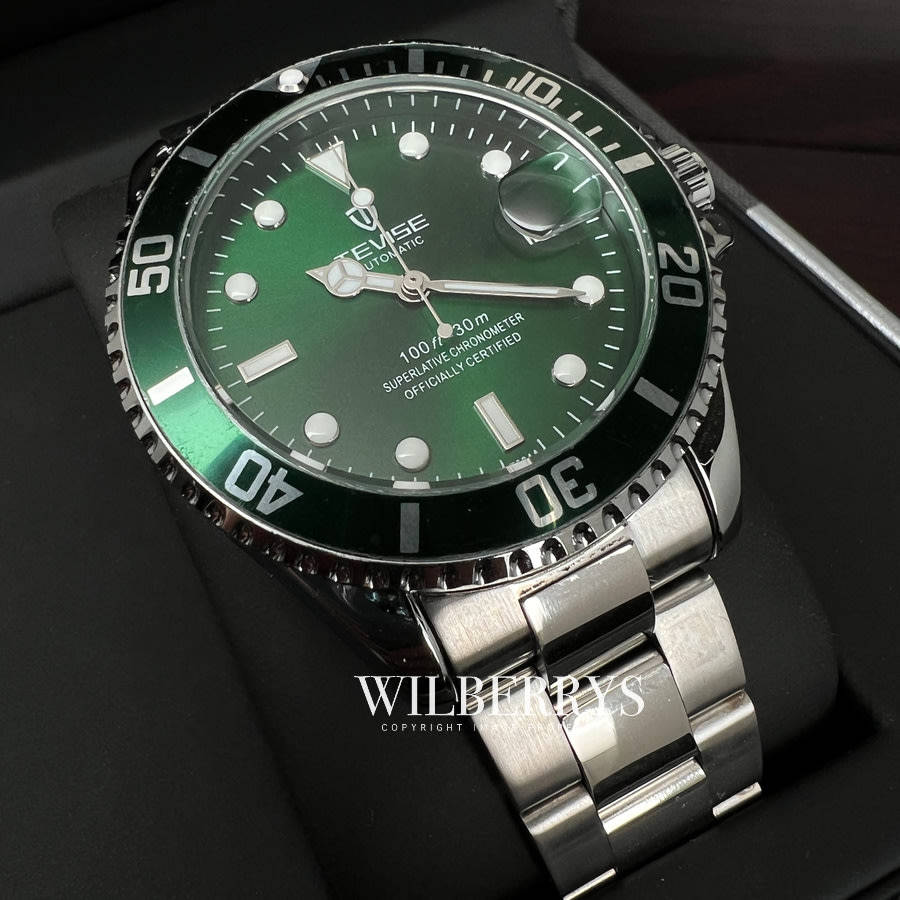 Retail: R2,499.00 TEVISE ® Men`s TRIBUTE AUTOMATIC HULK GREEN Dial Watch BRAND NEW