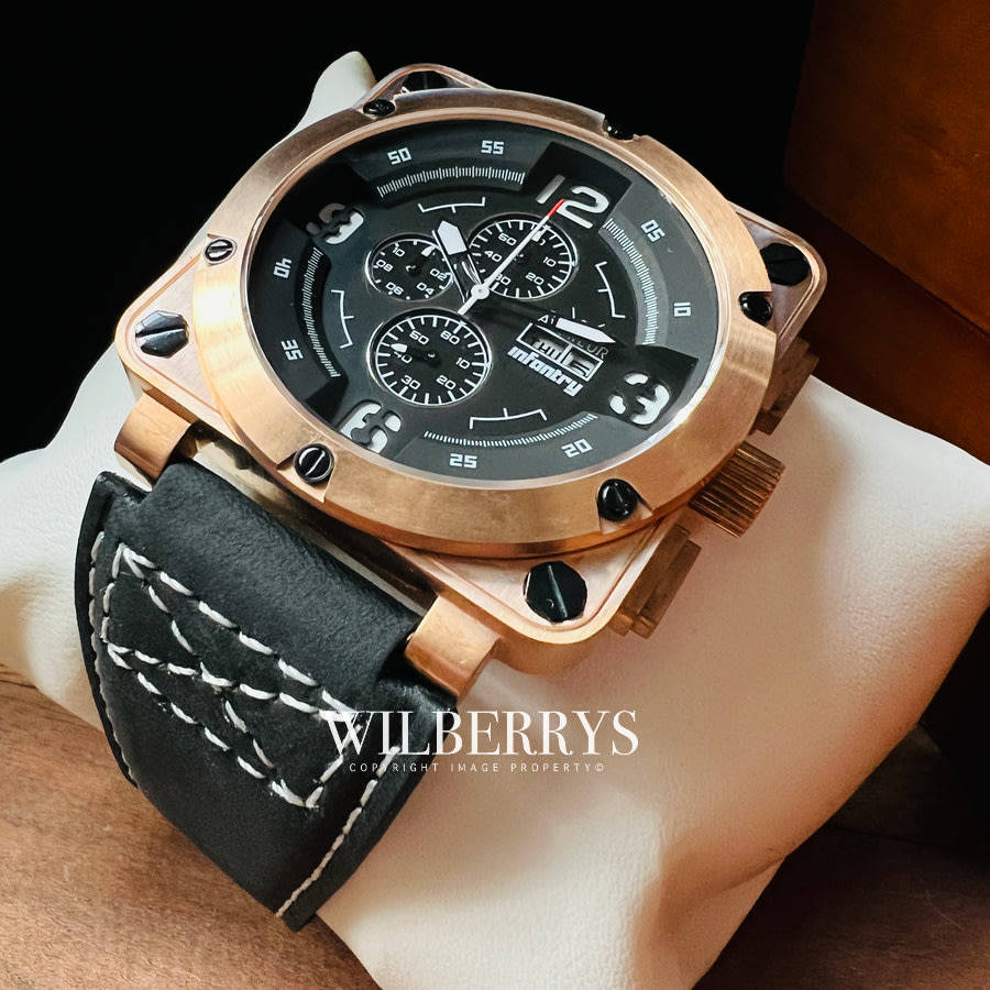 Retail: R7,999.99 REVOLUTION® Men's 48mm SURGICAL STEEL ROSE GOLD Watch BRAND NEW