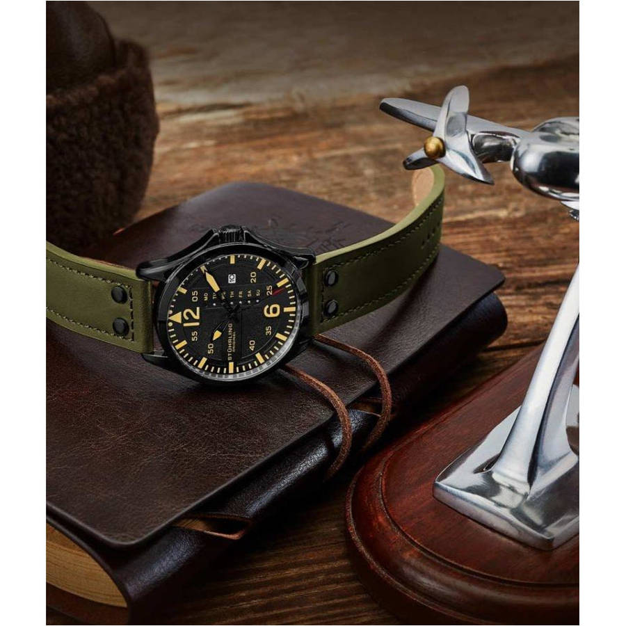 Retail: R5,999.00 STUHRLING ORIGINAL® Men's Flight Control Aviator Watch BRAND NEW