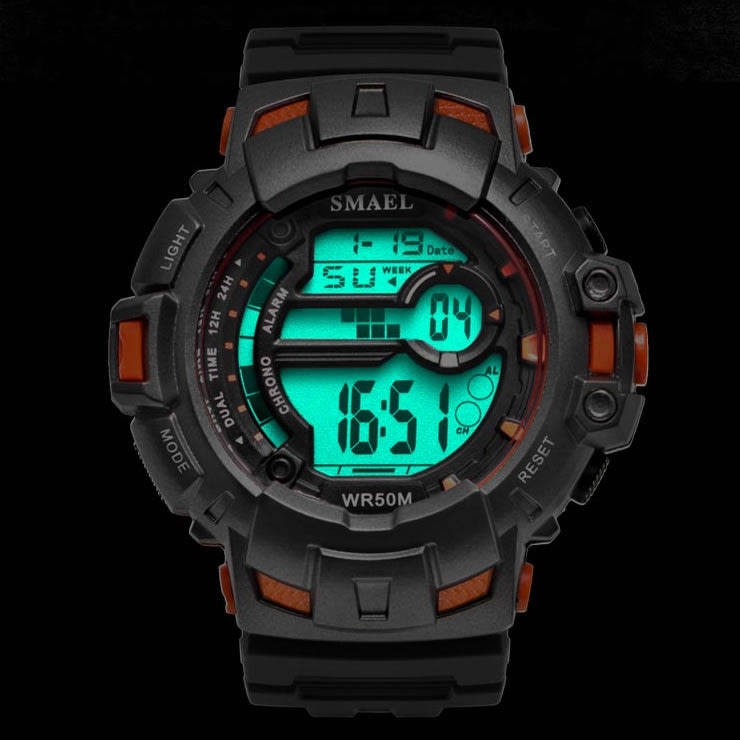 SMAEL Shock Proof Sports Chrono RED BLACK 5ATM WATER RESISTANT **BRAND NEW**