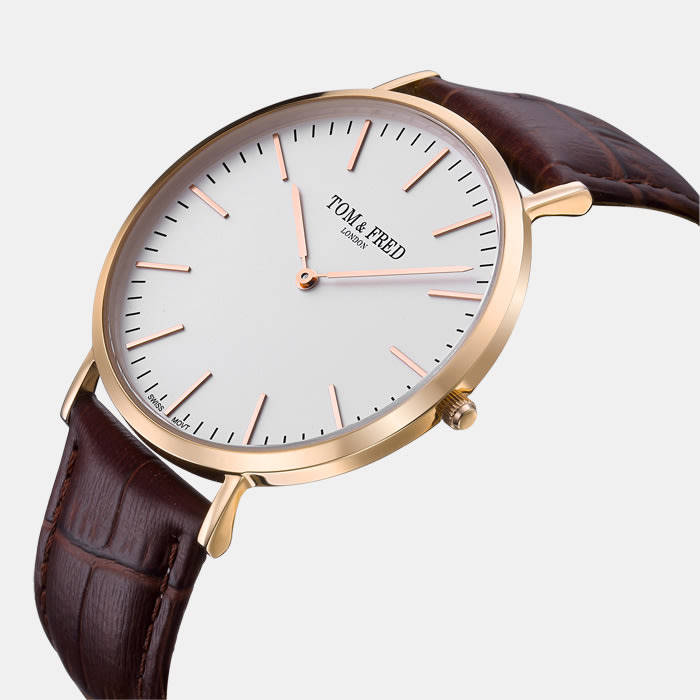 TOM & FRED London Men`s SAXON LIMITED EDITION Swiss Slimline British Watch **Brand new**