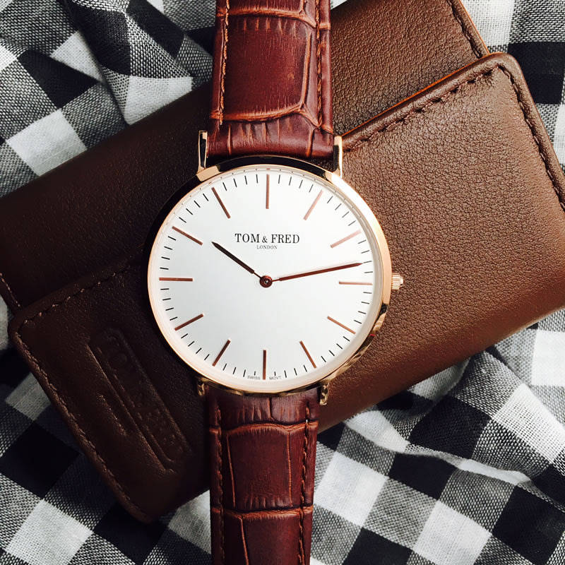 TOM & FRED London Men`s SAXON LIMITED EDITION Swiss Slimline British Watch **Brand new**