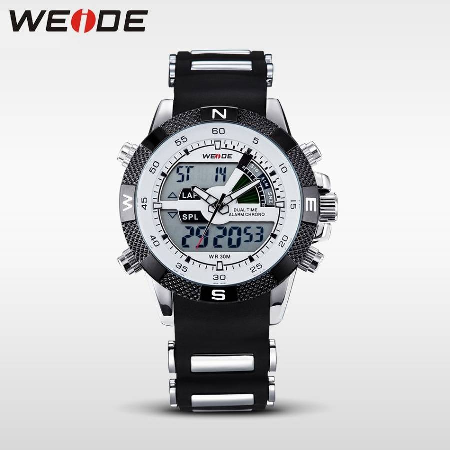 WEIDE Men's Rainmaker Sport Steel Infised Black/Red Watch BRAND NEW official SA store