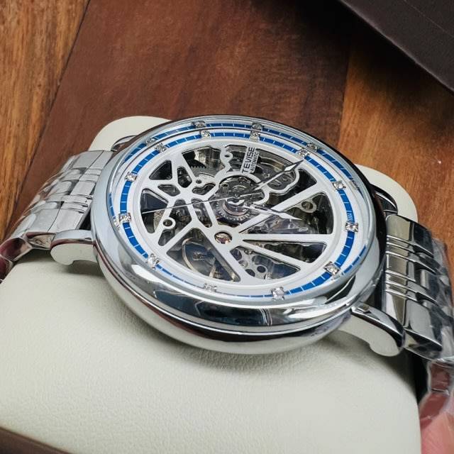 Retail: R2,599.00 TEVISE ® Men's Steel Skeleton Automatic Diamante Edition Watch BRAND NEW