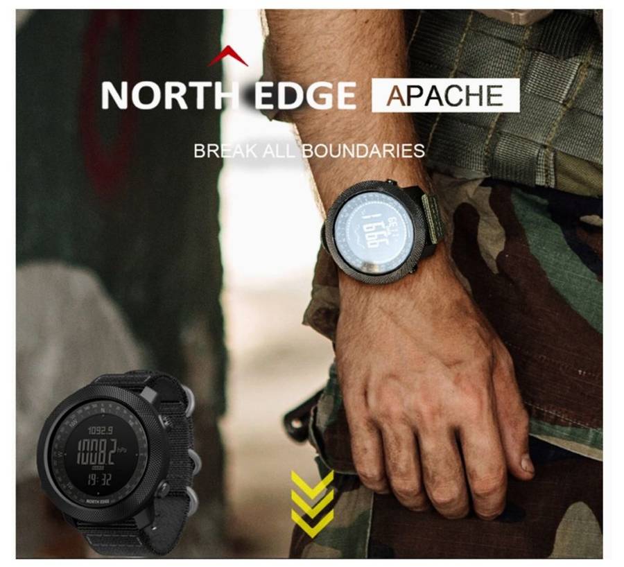 North Edge Apache Tactical Outdoor Watch with Silicone Strap