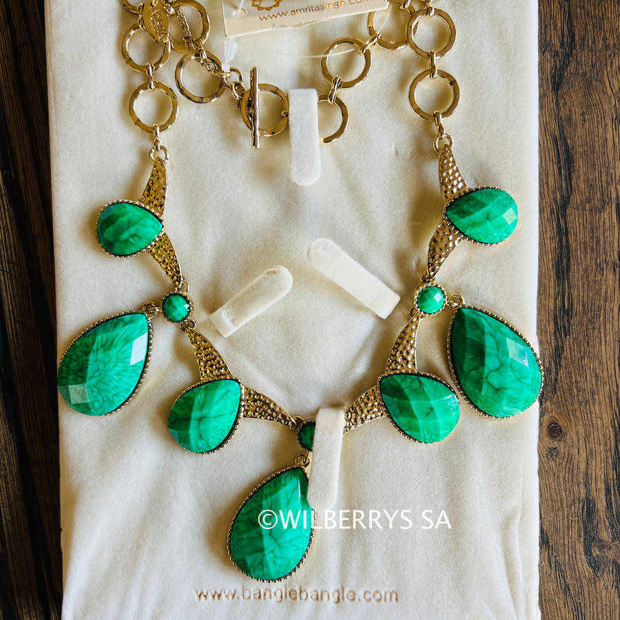 R2,000.00 AMRITA NEW YORK Colette Necklace Turquoise BRAND NEW