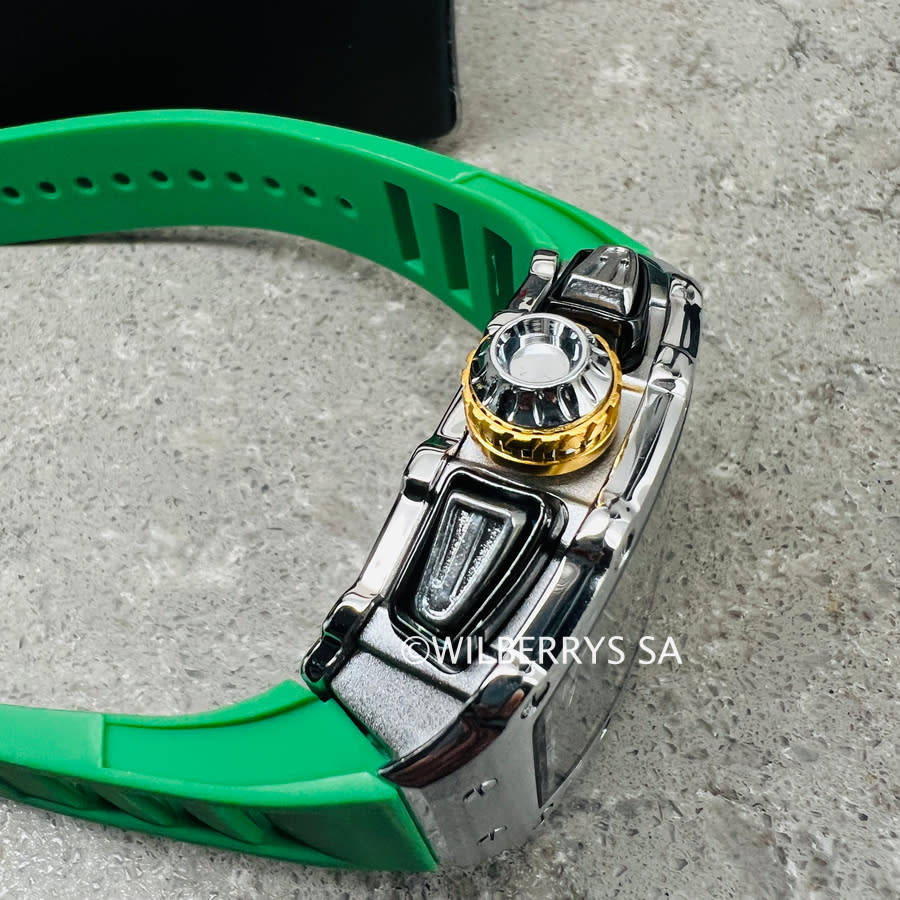 ONOLA Grande Prix Shanghai Quartz Chronograph Watch - Silver/Green