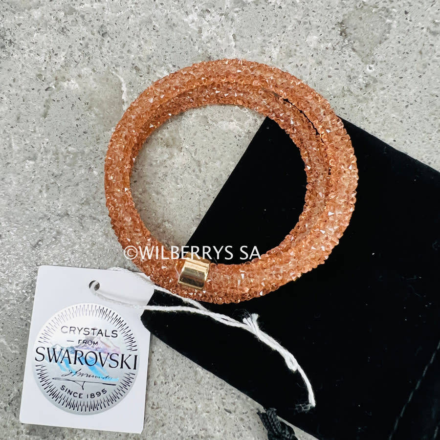 rrp: R1750.00 LONDON JEWELLERS Brilliance CRYSTALS FROM SWAROVSKI ROSE Sugar double twist bracelet