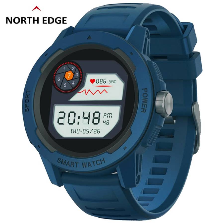 R2,500.00 NORTH EDGE SMART WATCH +charger, Bluetooth Calling, BP, Sports OBSIDIAN BLUE