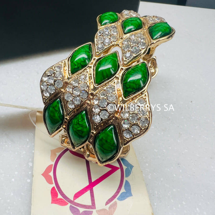 rrp R1950.00 AMRITA NEW YORK Enigma Green Crystalised Evening Bracelet hot!!!