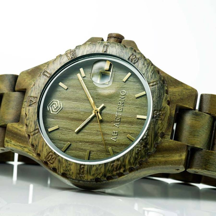 AB AETERNO ITALY Mens Premium Luxury Swiss movement Green Sandalwood watch