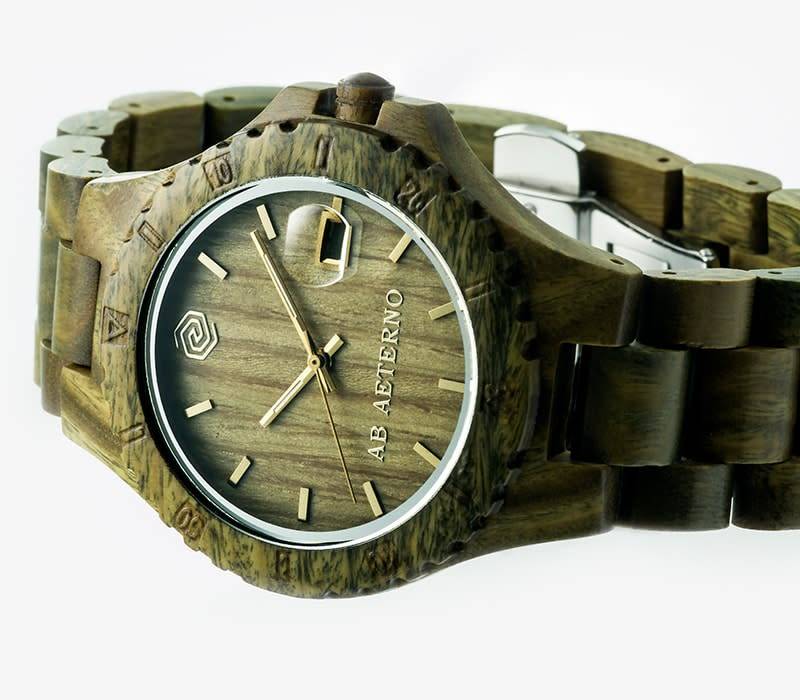 AB AETERNO ITALY Mens Premium Luxury Swiss movement Green Sandalwood watch