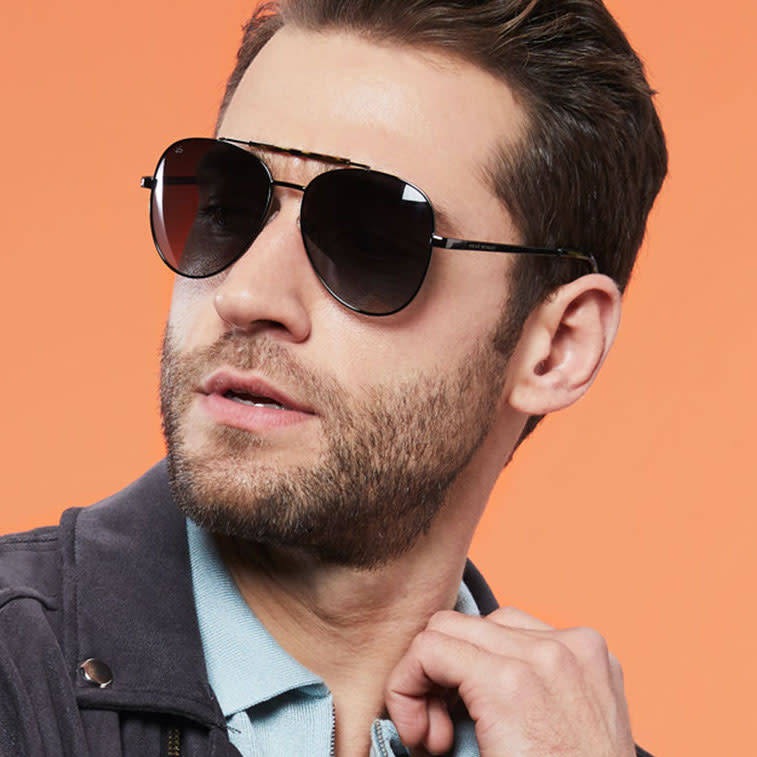 Prive Revaux Men's Aviator Sunglasses - Champagne Bridge, Gold
