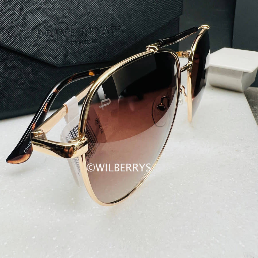 Prive Revaux Men's Aviator Sunglasses - Champagne Bridge, Gold