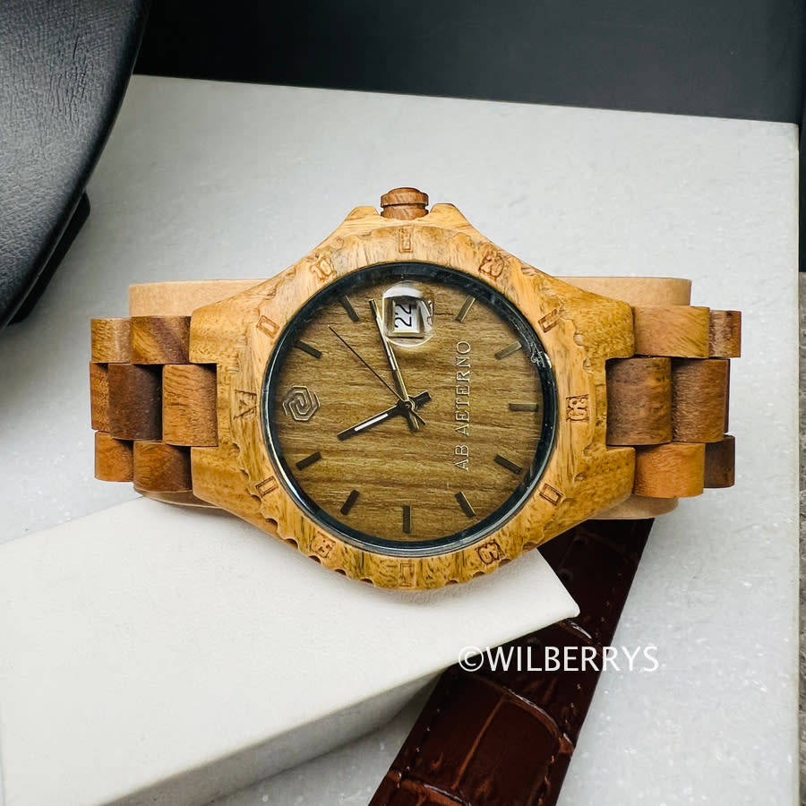 AB AETERNO ITALY Mens Premium Luxury Swiss movement Green Sandalwood watch