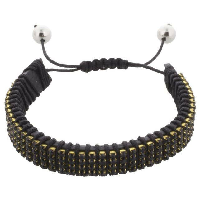 LONDON JEWELLERS Festival Leather Bracelet in Black