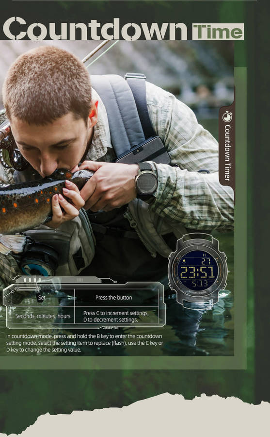 NORTH EDGE Men`s Tactical Alarm Stopwatch Laker II Watch