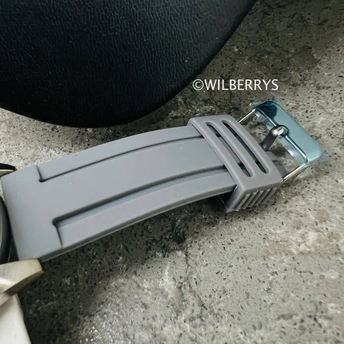 BREDA Mens 43mm Big Tick NYC Gray Silicone Strap Watch