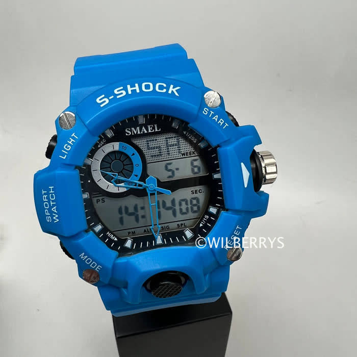 SMAEL Men SHOCK PROOF GASSER S-SHOCK Sub Zero Blue Watch  **BRAND NEW**