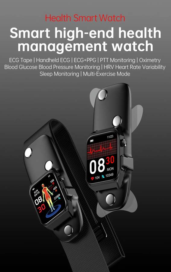 NORTH EDGE Fully featured smart watch steel bracelet black ionic ECG Glucose Smart Watch