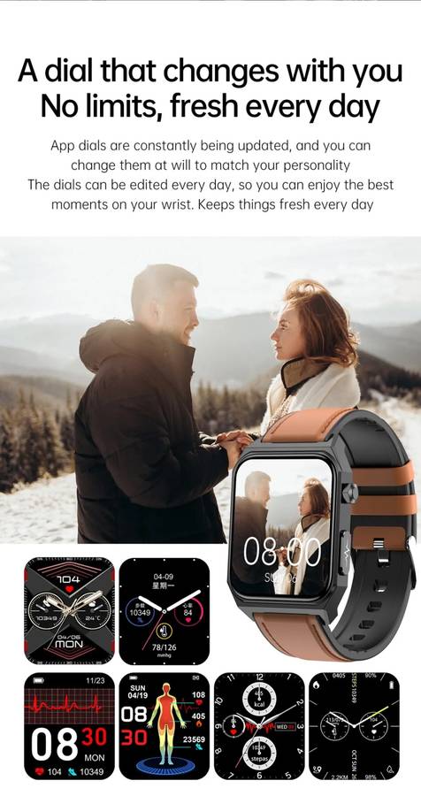 NORTH EDGE Fully featured smart watch steel bracelet black ionic ECG Glucose Smart Watch