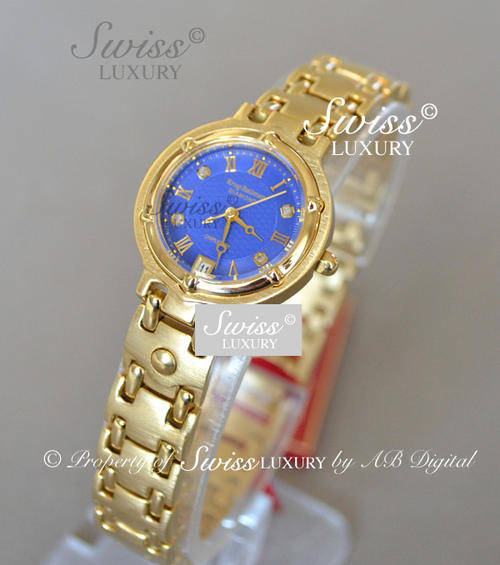 KRUG BAUMEN Ladies 4x Diamond Gold pl Charleston Watch w. box, papers, 5yr warranty
