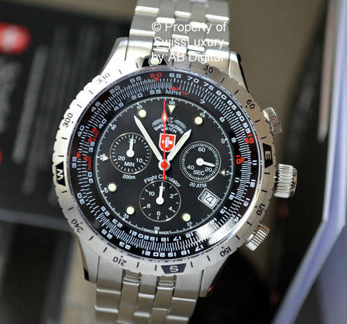 CX SWISS MILITARY Airforce I United States Presidents Aircraft Pilot Chronograph Watch w/ extras