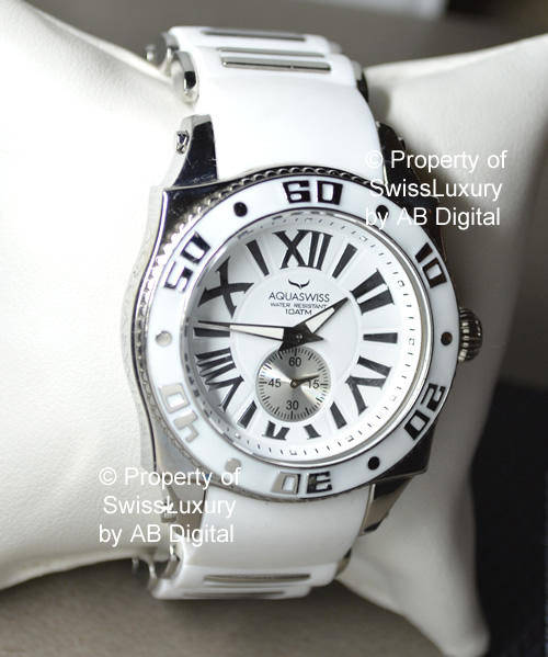 AQUASWISS Men's Swissport ALL WHITE Watch MADE IN SWITZERLAND boxed w papers