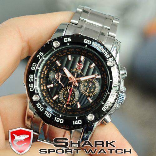 *end's tonight* SHARK TACTICAL GOLD EDITION CHRONOGRAPH WATCH W/ BOX, PAPERS, LOADED!!