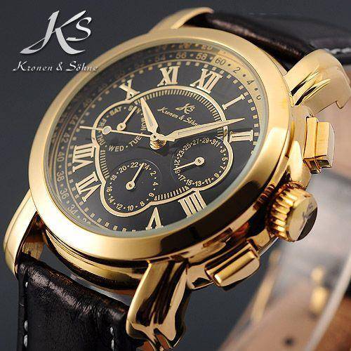 KRONEN & SOHNE Classic Roman Automatic Mechanical Chronograph Watch w/ box, papers, warranty