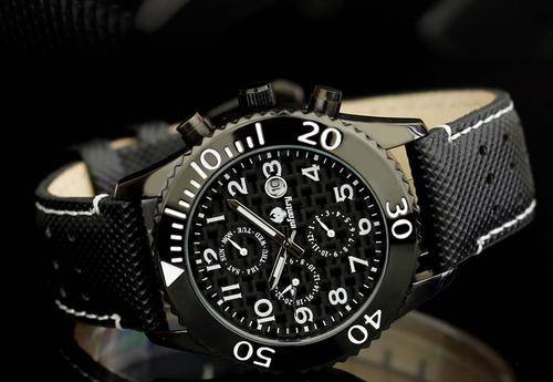 INFANTRY MILITARY CO. DESERT STORM TANK CHRONOGRAPH CONTRAST STITCH WATCH BOXED & LOADED!!