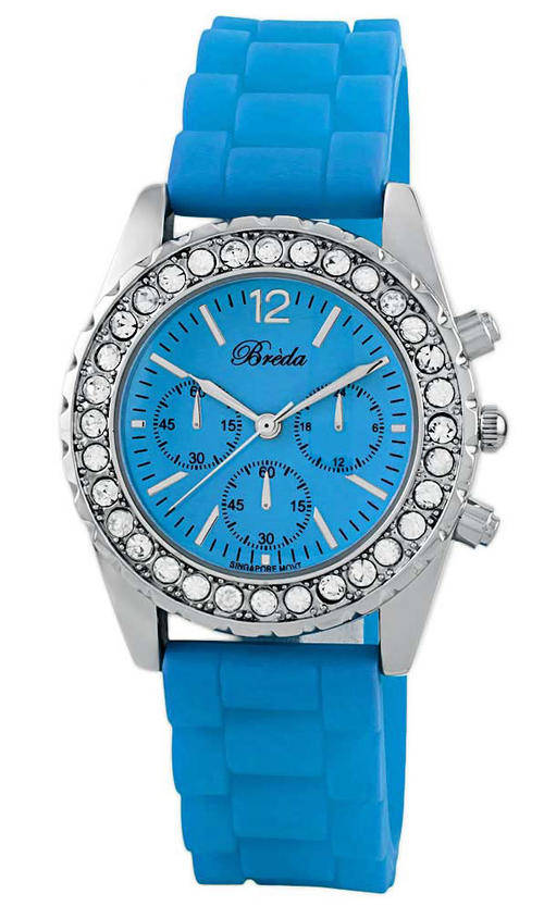 **BREDA OF AMERICA** Lady Meryl Blue RHINESTONE BLING Watch BRAND NEW, BOXED, HOT!!