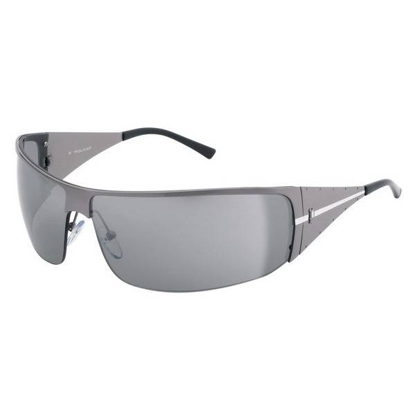 POLICE Men's Gunmetal Grey Wolf Wrap Sunglasses w case, papers *BRAND NEW, 100% AUTHENTIC*