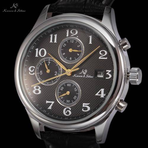 KRONEN & SOHNE Imperial Nautilus Voyager Automatic Chronograph Watch w/ BOX AND PAPERS
