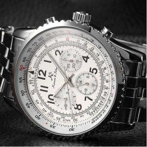 *Flight Pilot, exclusive! KRONEN & SOHNE Aviator AUTOMATIC Flight Calculator Chronograph Watch