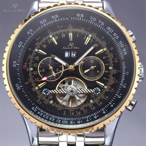 KRONEN & SOHNE Navigator TOURBILLON Voyager AUTOMATIC Watch w/ BOX AND PAPERS