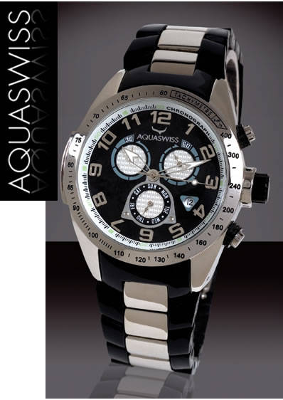 R14,000.00 >> AQUASWISS Dark Knight TRAX Chronograph Swiss Watch