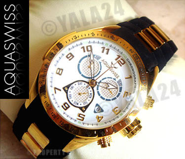 R22,000.00 >> AQUASWISS Men's 18k GOLD Trax Chronograph Swiss Watch