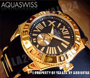 R28,000.00 >> AQUASWISS Men's 18k GOLD Swiss Watch