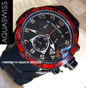 official dealer R28,000.00 >> Rare AQUASWISS Men's Black Ion Trax Chronograph Swiss Watch