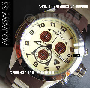 AQUASWISS Men's Trax Limited Brown Band Chronograph Swiss Watch BRAND NEW MADE IN SWITZERLAND