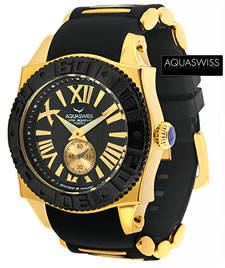R25,000.00 >> AQUASWISS Men's DARK KNIGHT 18k GOLD pl Swiss Watch