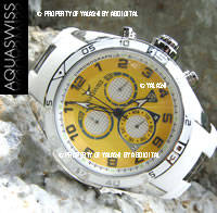 no reserve AQUASWISS TRAX SNOW CHRONOGRAPH 100M SWISS WATCH BRAND NEW