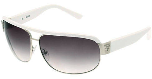 Authentic GUESS Collection Ladies White LA Hollywood Aviator Sunglasses + Luxury GUESS Case NEW