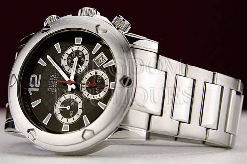 AUTHENTIC GUESS MEN'S HIGH CLASS STEEL RACER CHRONOGRAPH WATCH BRAND NEW