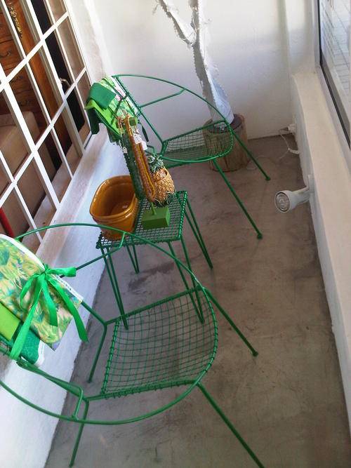 1970's Steel Garden chairs and drinks table set (refurbished)