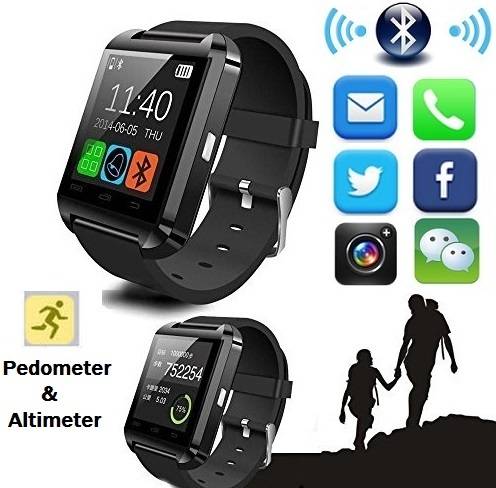 Bluetooth Smart Health Watch. Can pair and control Android & IOS phones. In Black or White colors.
