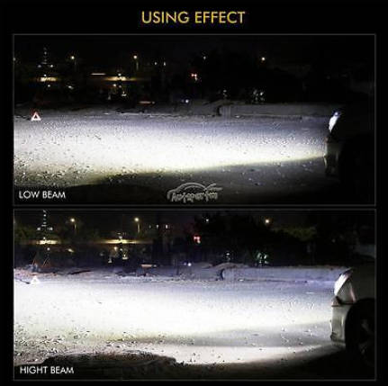 H4 LED Headlight bulbs. Hi/Low Beam. Super Bright Cool White lighting kit. .